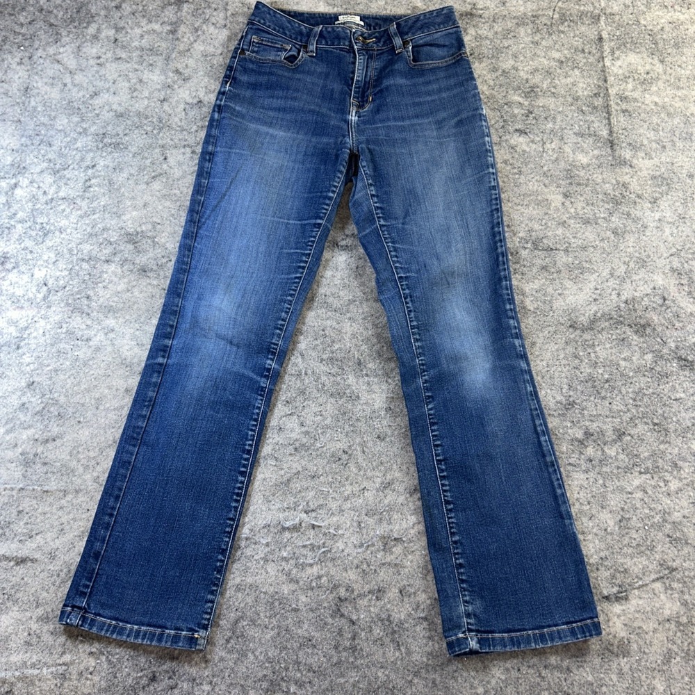 L.L.‎ Bean Classic Fit Jeans Women's 4 Reg Medium Blue Straight Leg Stretch